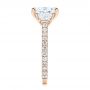 18k Rose Gold 18k Rose Gold Three Stone Diamond Engagement Ring - Side View -  106617 - Thumbnail