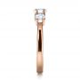 18k Rose Gold 18k Rose Gold Three Stone Diamond Engagement Ring - Side View -  1286 - Thumbnail