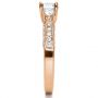 14k Rose Gold 14k Rose Gold Three Stone Diamond Engagement Ring - Side View -  236 - Thumbnail