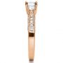 14k Rose Gold 14k Rose Gold Three Stone Diamond Engagement Ring - Side View -  236 - Thumbnail