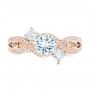18k Rose Gold And 18K Gold 18k Rose Gold And 18K Gold Three Stone Diamond Engagement Ring - Top View -  102088 - Thumbnail