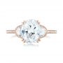 14k Rose Gold 14k Rose Gold Three-stone Diamond Engagement Ring - Top View -  103774 - Thumbnail