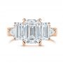 14k Rose Gold 14k Rose Gold Three Stone Diamond Engagement Ring - Top View -  106519 - Thumbnail