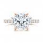 18k Rose Gold 18k Rose Gold Three Stone Diamond Engagement Ring - Top View -  106617 - Thumbnail
