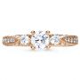14k Rose Gold 14k Rose Gold Three Stone Diamond Engagement Ring - Top View -  236 - Thumbnail