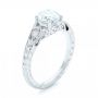 18k White Gold Three-stone Diamond Engagement Ring - Three-Quarter View -  102674 - Thumbnail