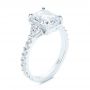 14k White Gold 14k White Gold Three Stone Diamond Engagement Ring - Three-Quarter View -  105853 - Thumbnail