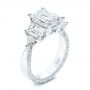 14k White Gold 14k White Gold Three Stone Diamond Engagement Ring - Three-Quarter View -  106519 - Thumbnail