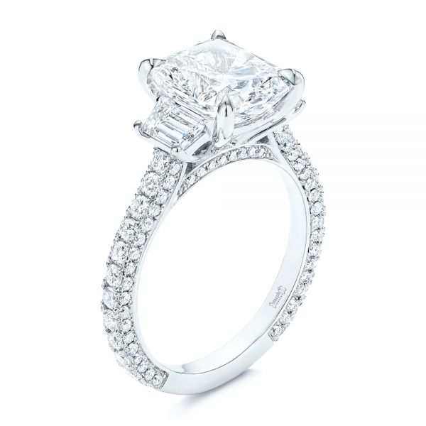 Three Stone Diamond Engagement Ring - Image