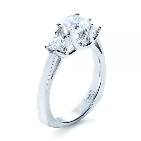 Three Stone Diamond Engagement Ring - Image