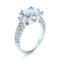 18k White Gold Three Stone Diamond Engagement Ring - Three-Quarter View -  1287 - Thumbnail