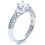 18k White Gold Three Stone Diamond Engagement Ring - Three-Quarter View -  236 - Thumbnail