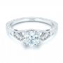 14k White Gold 14k White Gold Three-stone Diamond Engagement Ring - Flat View -  102674 - Thumbnail