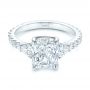  Platinum Three Stone Diamond Engagement Ring - Flat View -  105853 - Thumbnail
