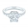  Platinum Three Stone Diamond Engagement Ring - Flat View -  105853 - Thumbnail
