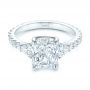 14k White Gold 14k White Gold Three Stone Diamond Engagement Ring - Flat View -  105853 - Thumbnail