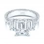 18k White Gold 18k White Gold Three Stone Diamond Engagement Ring - Flat View -  106519 - Thumbnail