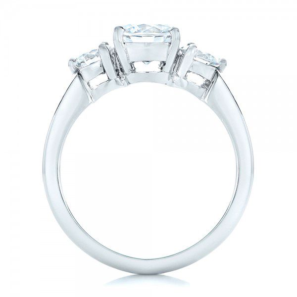 Platinum Three Stone Diamond Engagement Ring - Front View - 100329