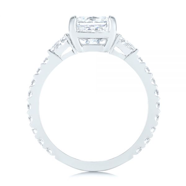 14k White Gold 14k White Gold Three Stone Diamond Engagement Ring - Front View -  105853