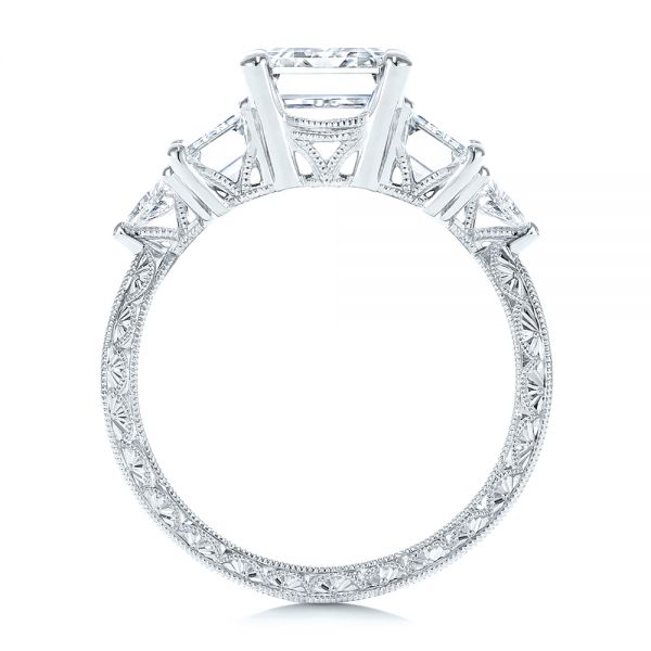 14k White Gold 14k White Gold Three Stone Diamond Engagement Ring - Front View -  106519