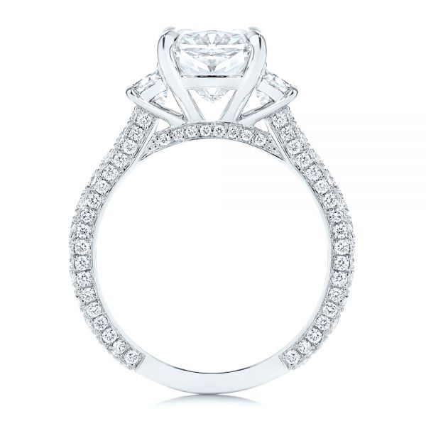  Platinum Three Stone Diamond Engagement Ring - Front View -  106617