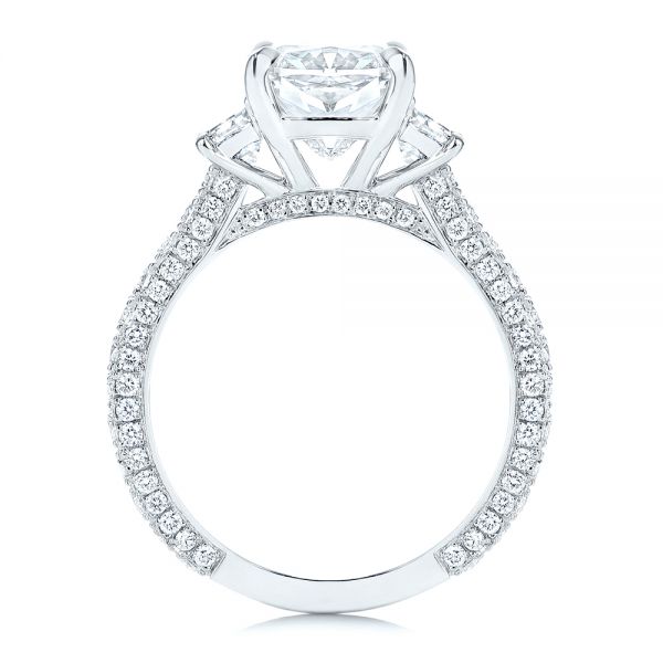 14k White Gold 14k White Gold Three Stone Diamond Engagement Ring - Front View -  106617