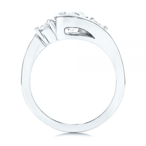 14k White Gold 14k White Gold Three Stone Diamond Engagement Ring - Front View -  106683