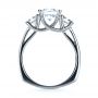14k White Gold Three Stone Diamond Engagement Ring - Front View -  1286 - Thumbnail