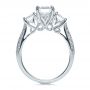 18k White Gold Three Stone Diamond Engagement Ring - Front View -  171 - Thumbnail