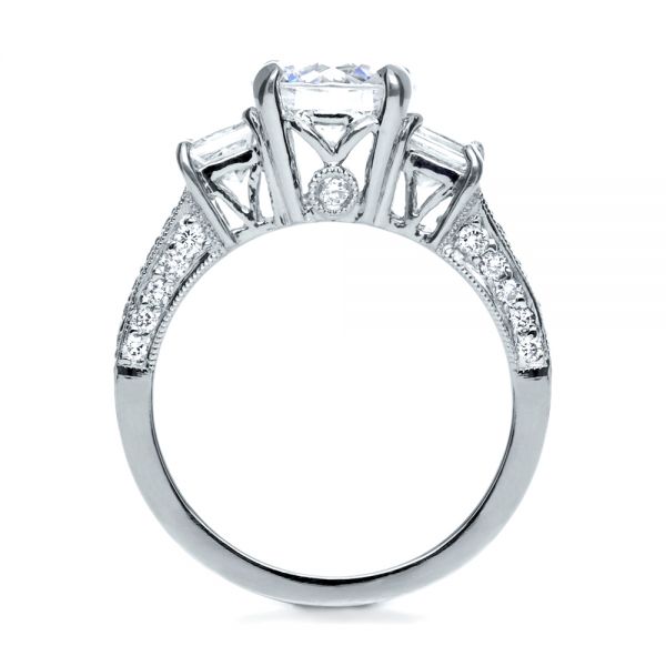 Platinum Platinum Three Stone Diamond Engagement Ring - Front View - 208