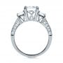 18k White Gold Three Stone Diamond Engagement Ring - Front View -  208 - Thumbnail