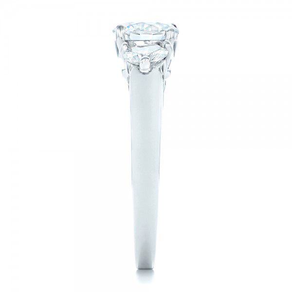 Platinum Three Stone Diamond Engagement Ring - Side View - 100329