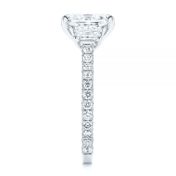  Platinum Three Stone Diamond Engagement Ring - Side View -  106617