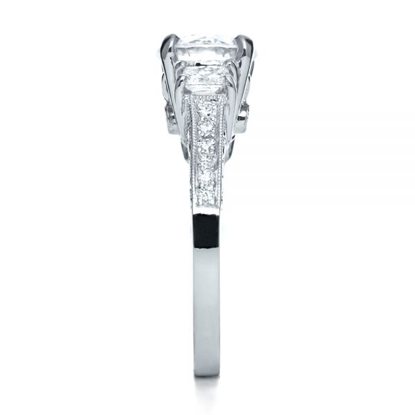 Platinum Platinum Three Stone Diamond Engagement Ring - Side View - 208