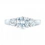 18k White Gold 18k White Gold Three Stone Diamond Engagement Ring - Top View -  100329 - Thumbnail