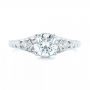 18k White Gold Three-stone Diamond Engagement Ring - Top View -  102674 - Thumbnail
