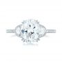 18k White Gold Three-stone Diamond Engagement Ring - Top View -  103774 - Thumbnail
