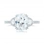 18k White Gold Three-stone Diamond Engagement Ring - Top View -  103774 - Thumbnail