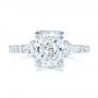 18k White Gold 18k White Gold Three Stone Diamond Engagement Ring - Top View -  105853 - Thumbnail