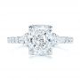 14k White Gold 14k White Gold Three Stone Diamond Engagement Ring - Top View -  105853 - Thumbnail