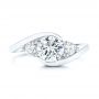  Platinum Platinum Three Stone Diamond Engagement Ring - Top View -  106683 - Thumbnail