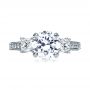 18k White Gold Three Stone Diamond Engagement Ring - Top View -  208 - Thumbnail