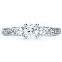 14k White Gold 14k White Gold Three Stone Diamond Engagement Ring - Top View -  236 - Thumbnail