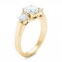 18k Yellow Gold 18k Yellow Gold Three Stone Diamond Engagement Ring - Three-Quarter View -  100329 - Thumbnail