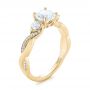 14k Yellow Gold 14k Yellow Gold Three Stone Diamond Engagement Ring - Three-Quarter View -  104011 - Thumbnail