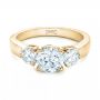 14k Yellow Gold 14k Yellow Gold Three Stone Diamond Engagement Ring - Flat View -  100329 - Thumbnail