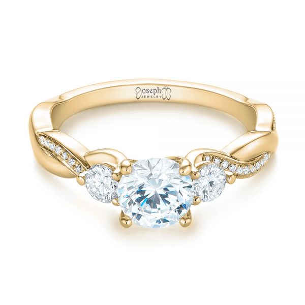 18k Yellow Gold Three Stone Diamond Engagement Ring #104011 - Seattle ...
