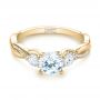14k Yellow Gold 14k Yellow Gold Three Stone Diamond Engagement Ring - Flat View -  104011 - Thumbnail