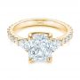 14k Yellow Gold 14k Yellow Gold Three Stone Diamond Engagement Ring - Flat View -  105853 - Thumbnail