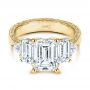 18k Yellow Gold 18k Yellow Gold Three Stone Diamond Engagement Ring - Flat View -  106519 - Thumbnail